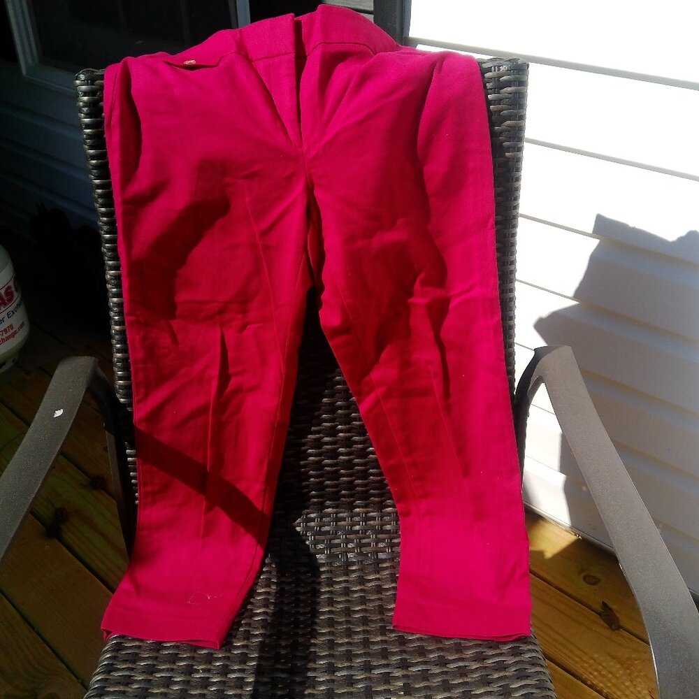 LOFT JULIE CROP PANTS PINK SIZE 4